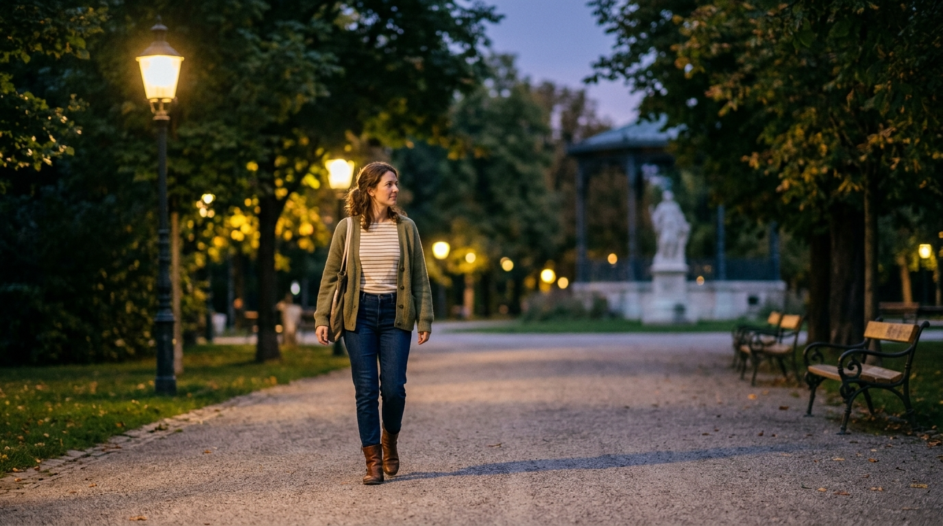 Abendspaziergang im Wiener Park